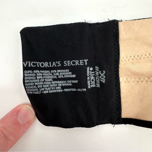 Victoria’s Secret Biofit Strapless Bra in black Size 40C - Picture 4 of 5